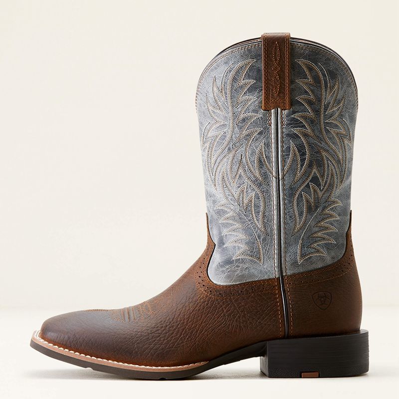 Ariat Sport Wide Square Toe Cowboy Boot Niebieskie Polska | UQHAVD-105