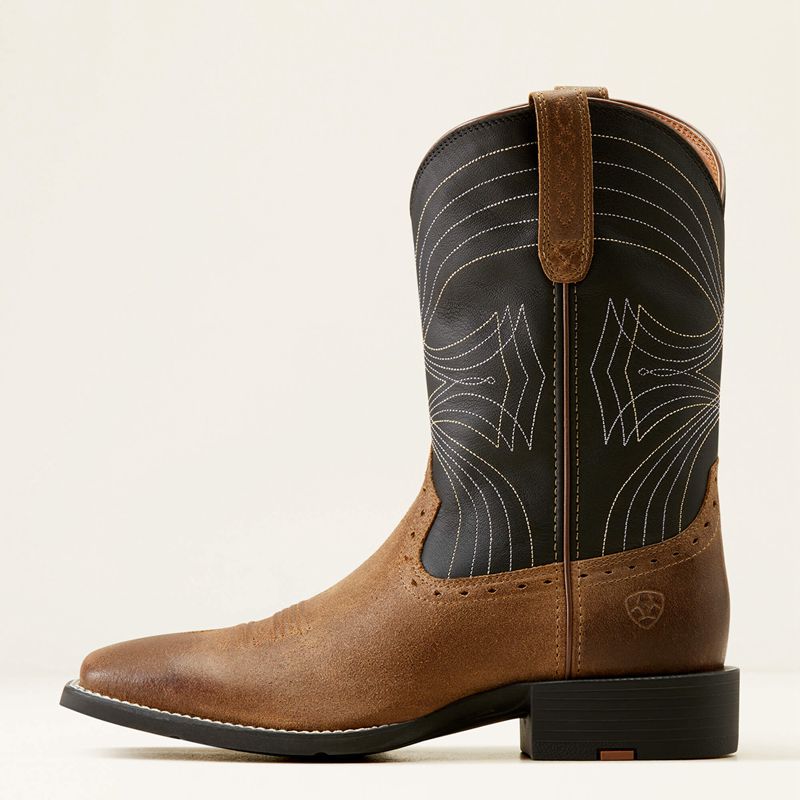 Ariat Sport Wide Square Toe Cowboy Boot Czarne Polska | ZGYJAH-831