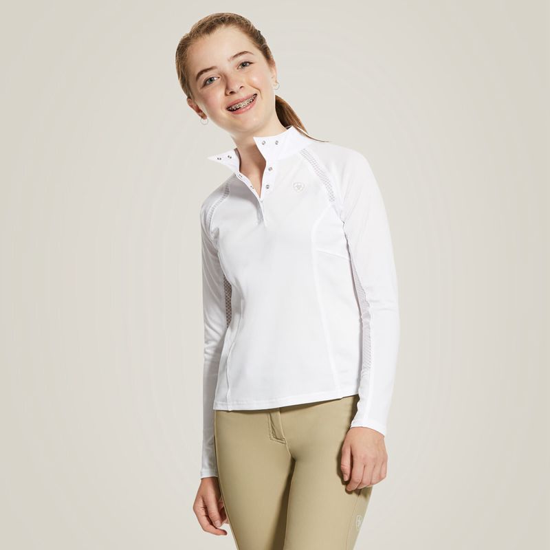 Ariat Sunstopper 2.0 Show Shirt Białe Polska | YEJMWS-792