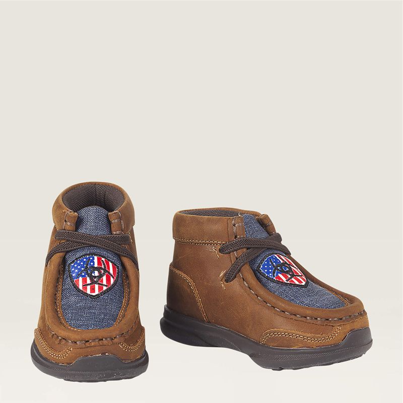 Ariat Td Lil Stompers Usa Spitfire Brązowe Polska | ZJXUBY-569