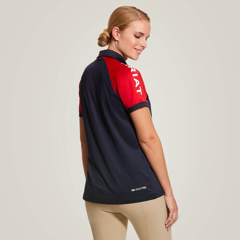 Ariat Team 3.0 Polo Granatowe Polska | XTHFED-045