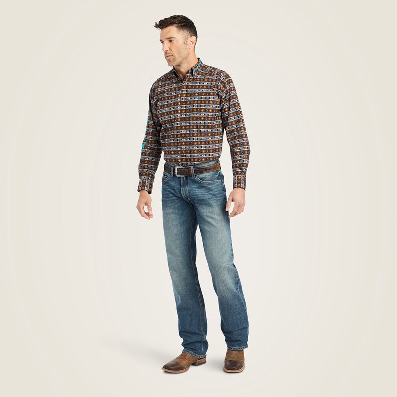 Ariat Team Cashton Classic Fit Shirt Czarne Polska | TCHFSM-951