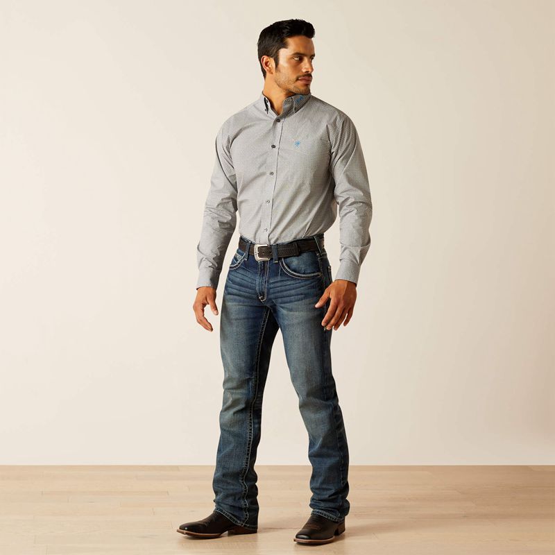 Ariat Team Gareth Fitted Shirt Beżowe Polska | TZNVGC-184