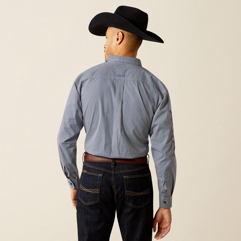 Ariat Team Keenan Classic Fit Shirt Niebieskie Polska | LHETUG-583