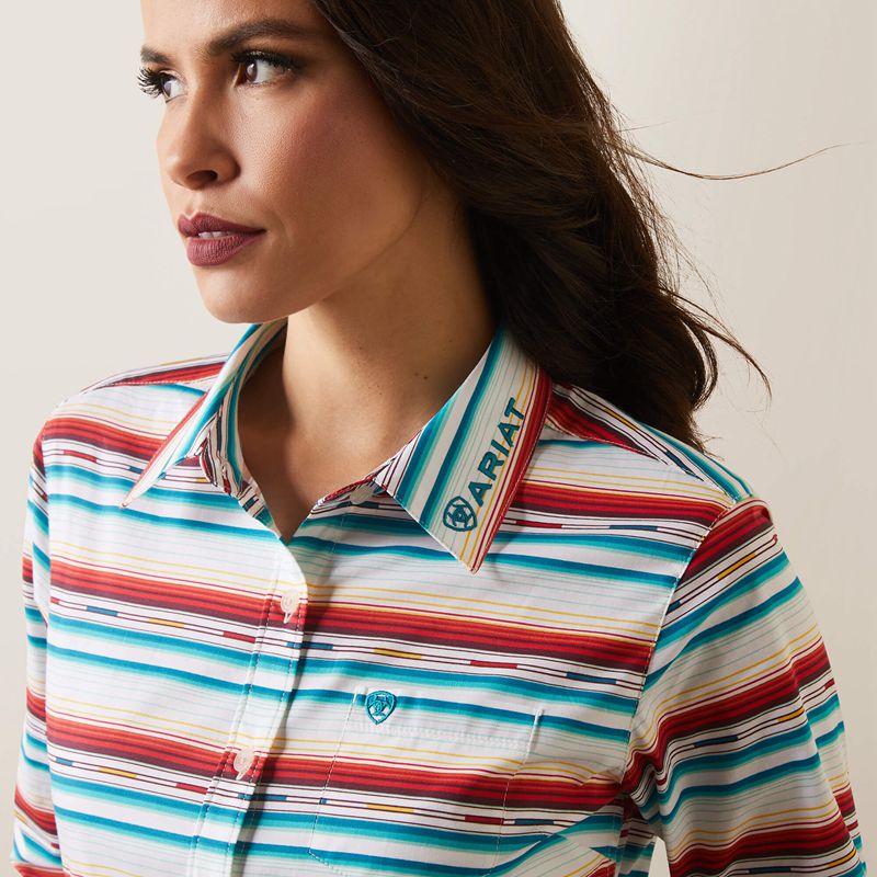 Ariat Team Kirby Stretch Shirt Rosa Serape Polska | MAUNRC-706