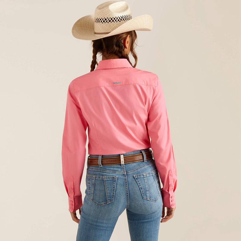 Ariat Team Kirby Stretch Shirt Różowe Polska | GCEHQD-913