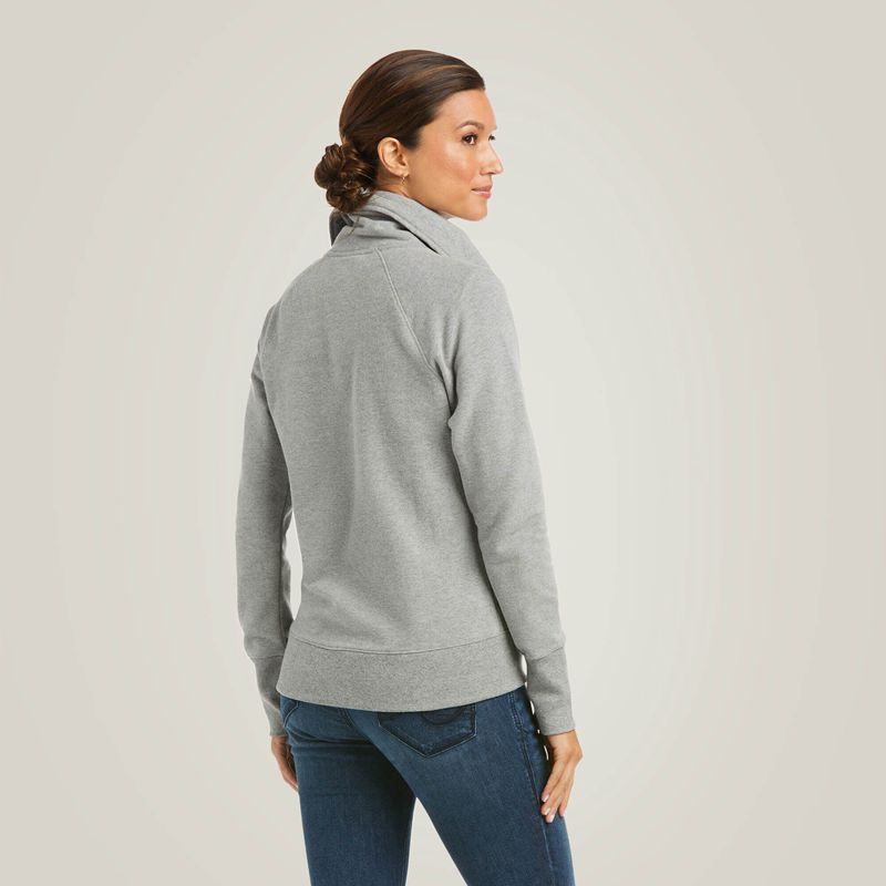 Ariat Team Logo Full Zip Sweatshirt Szare Polska | IYXOZP-304