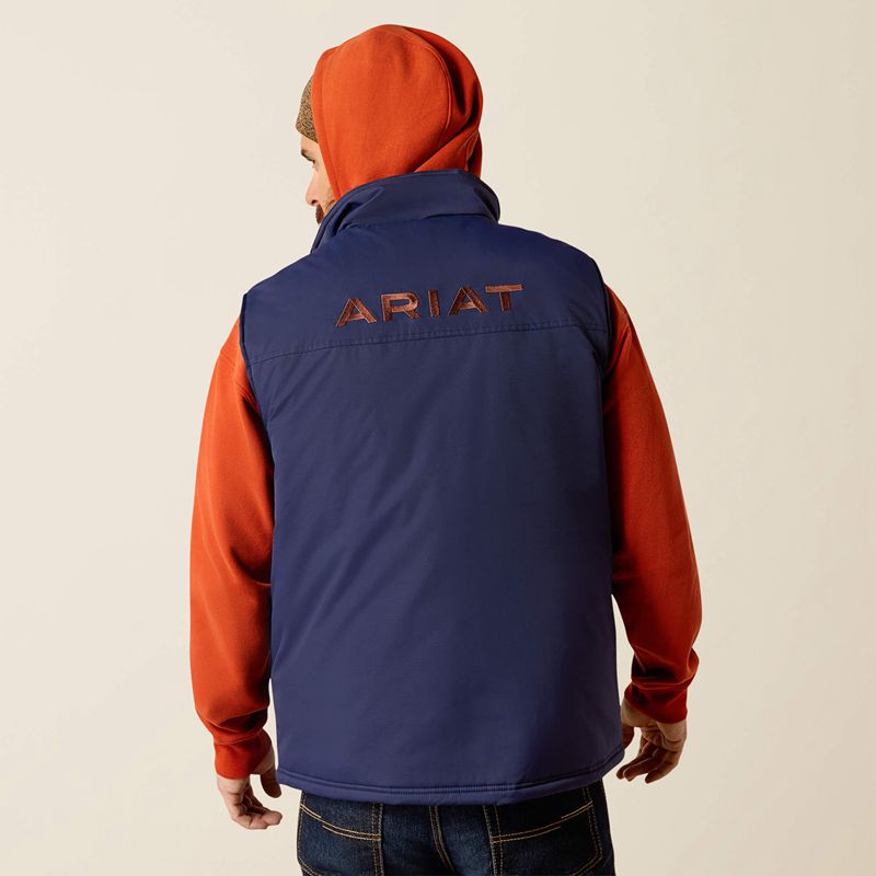 Ariat Team Logo Insulated Vest Niebieskie Polska | KJISXF-597