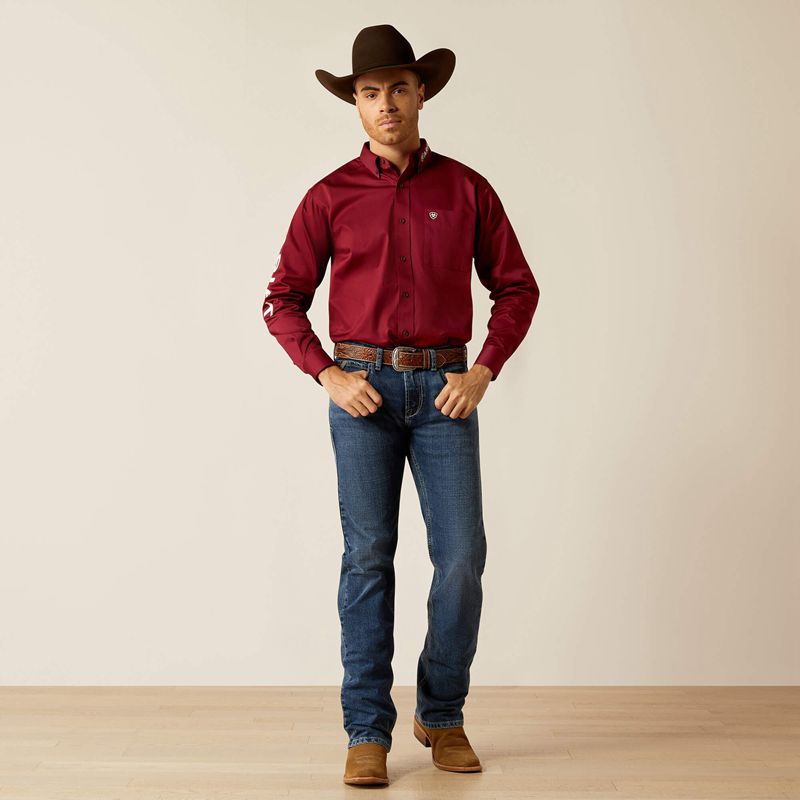 Ariat Team Logo Twill Classic Fit Shirt Ciemny Polska | PMWUEN-420