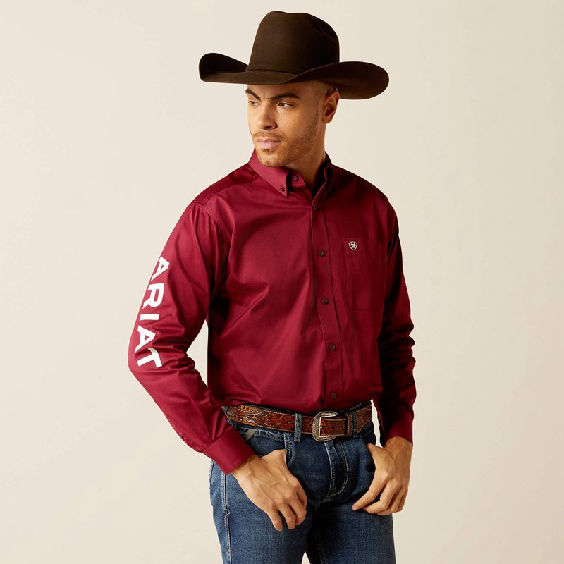 Ariat Team Logo Twill Classic Fit Shirt Ciemny Polska | PMWUEN-420