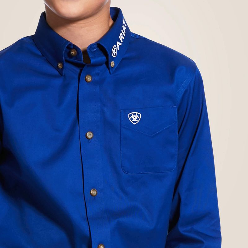 Ariat Team Logo Twill Classic Fit Shirt Ultramarine/White Polska | UDZLHR-257