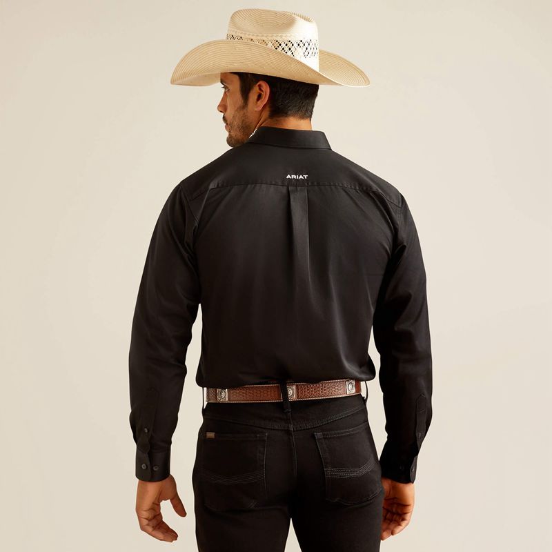 Ariat Team Logo Twill Fitted Shirt Black/Mexico Polska | YENSHQ-145