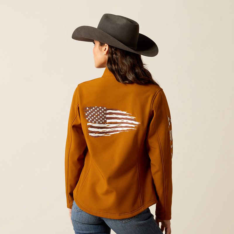 Ariat Team Patriot Softshell Jacket Chestnut Horse Polska | IQCXHM-904