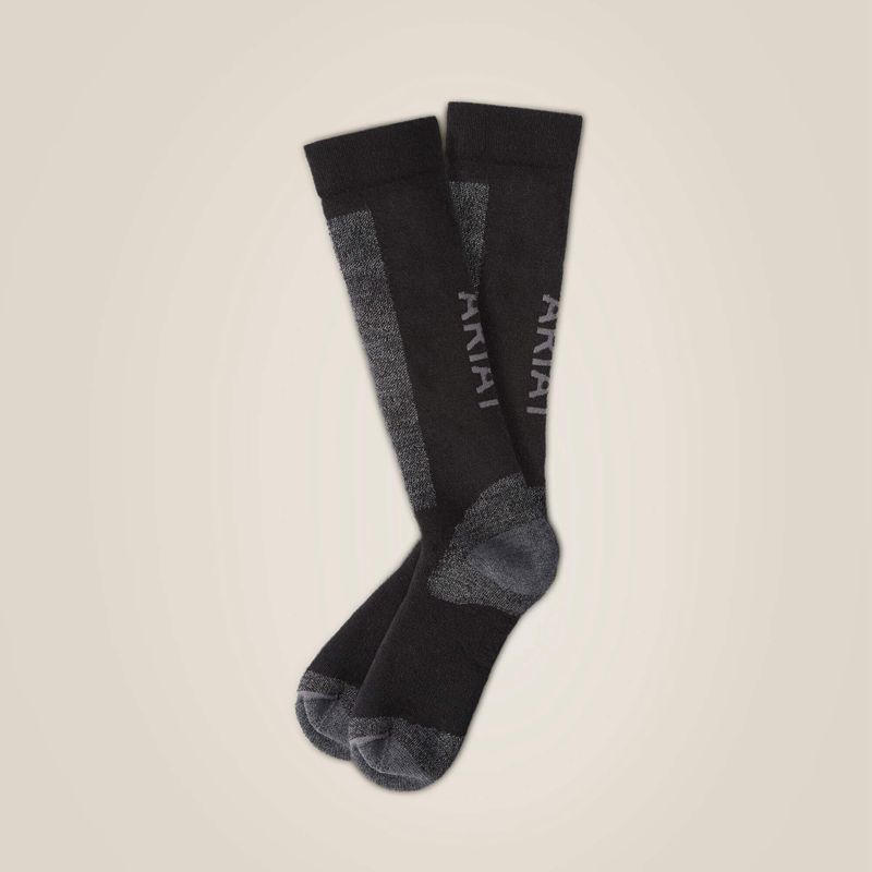 Ariat Tek Merino Socks Black/Grey Polska | GNZMYF-814