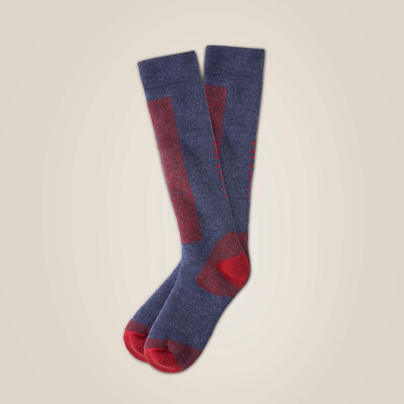 Ariat Tek Merino Socks Navy/Red Polska | PNACRZ-742