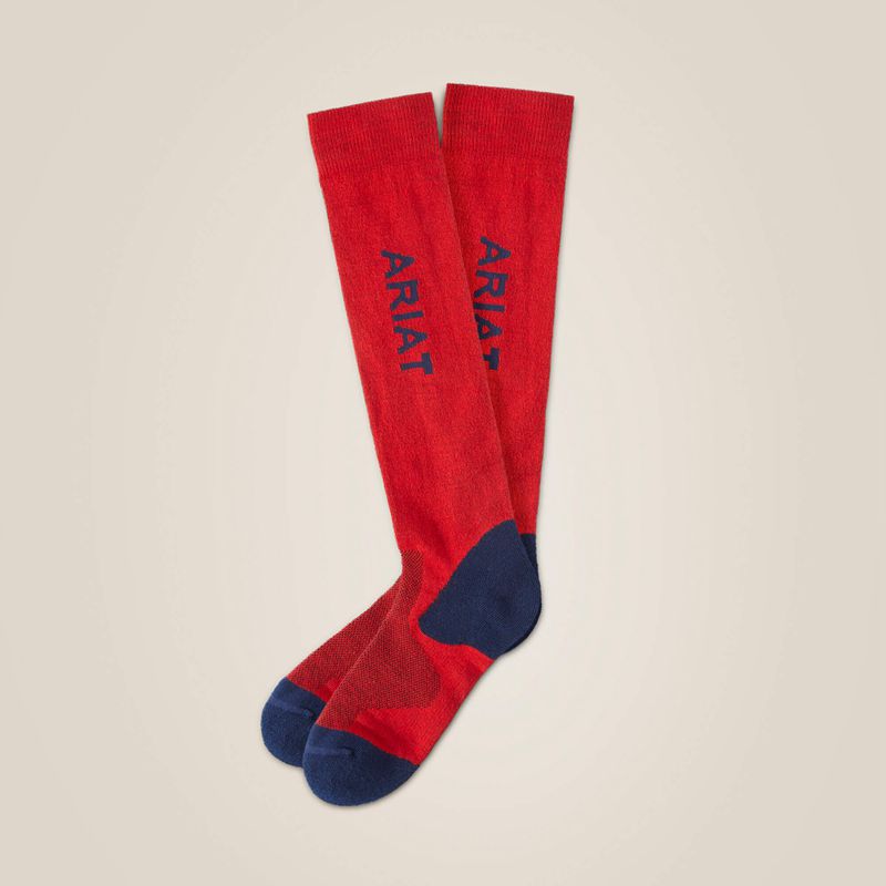 Ariat Tek Performance Socks Czerwone Polska | NOWQXB-841