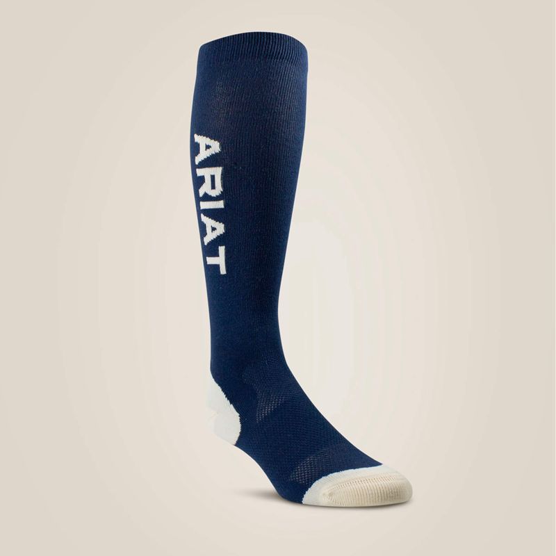 Ariat Tek Performance Socks Navy/Summer Sand Polska | EYULZR-429