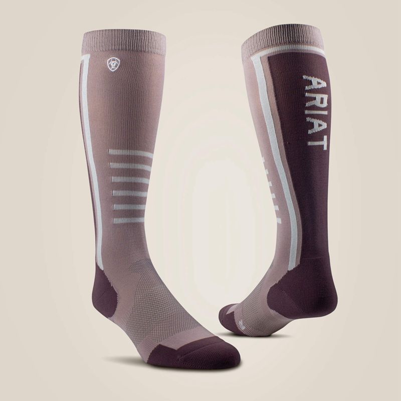 Ariat Tek Slimline Performance Socks Quail/Huckleberry Polska | YTIKHG-351