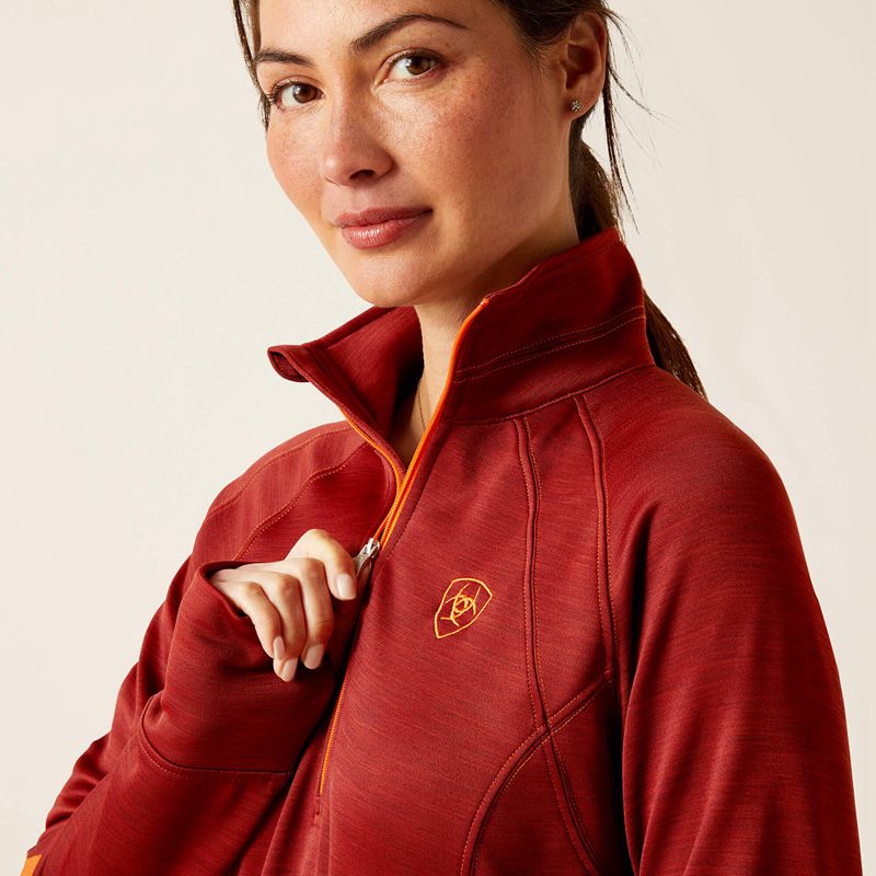 Ariat Tek Team 1/2 Zip Sweatshirt Fired Brick Polska | CUTZOI-457