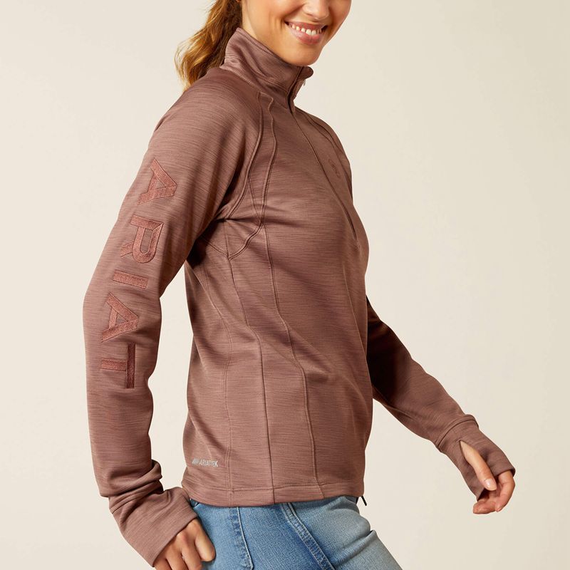 Ariat Tek Team 1/2 Zip Sweatshirt Twilight Mauve Polska | ASIKGC-372