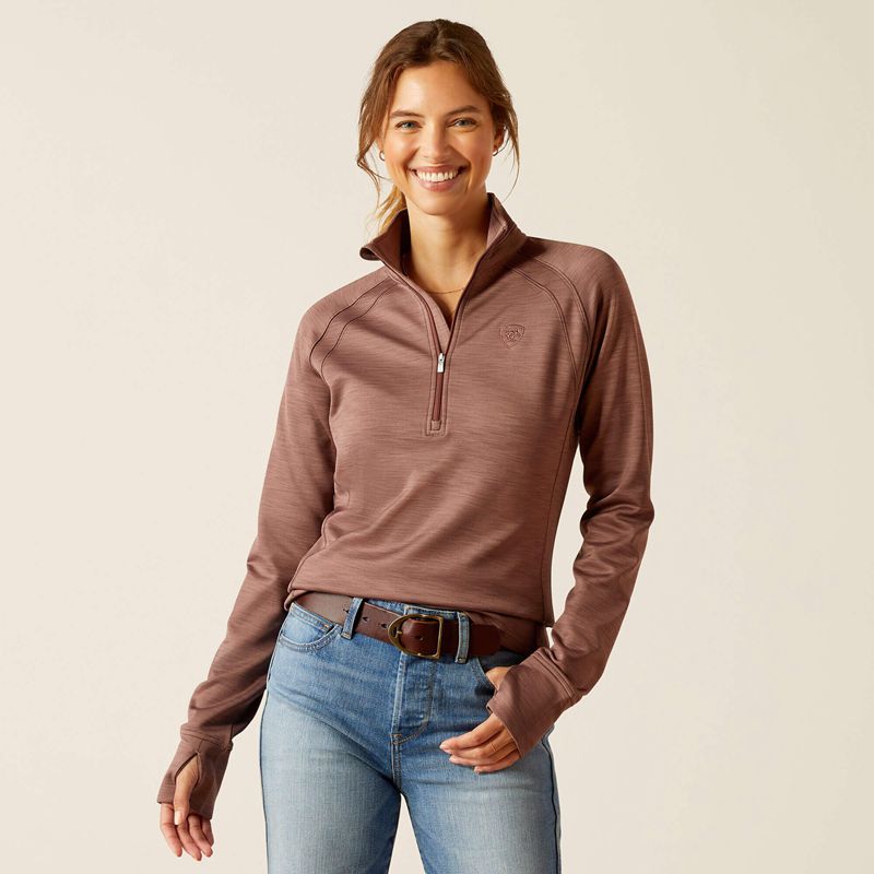 Ariat Tek Team 1/2 Zip Sweatshirt Twilight Mauve Polska | ASIKGC-372