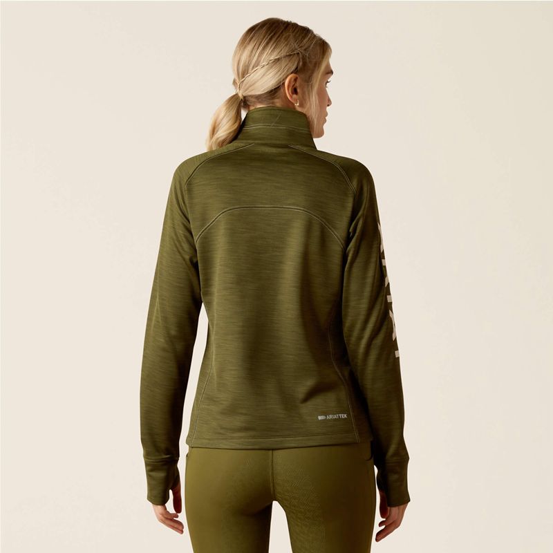 Ariat Tek Team 1/2 Zip Sweatshirt Winter Moss Polska | PRHXUE-154