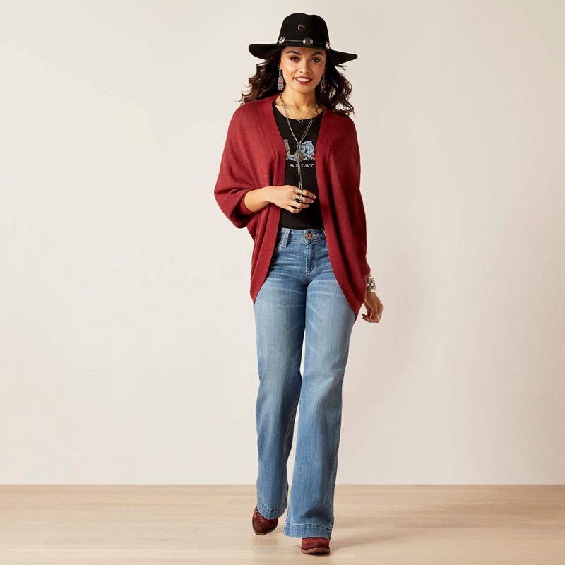 Ariat Terra Cardigan Sweater Burnt Russet Polska | INHVBT-416