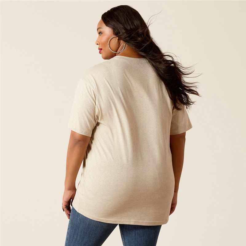 Ariat Thrills N Spills T-Shirt Oatmeal Heather Polska | NXJGWR-560