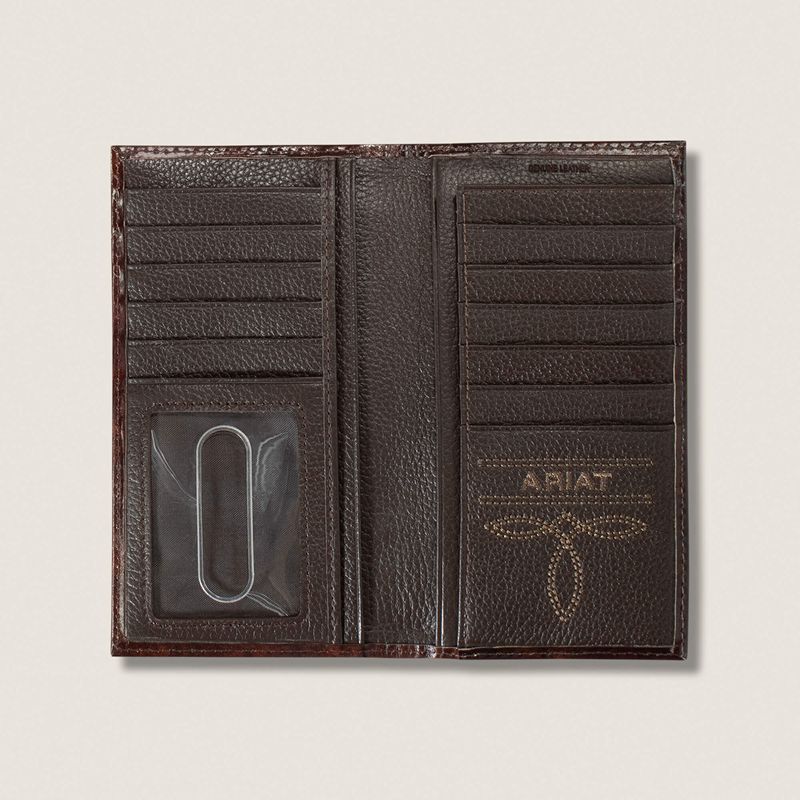 Ariat Tooled Feather Rodeo Wallet Brązowe Polska | QGPHWN-592