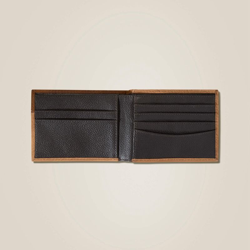 Ariat Tooled Leather Bifold Wallet Brązowe Polska | QRTAHM-742