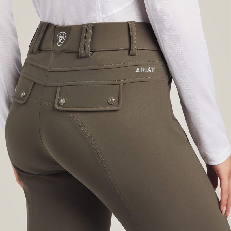 Ariat Tri Factor Grip Knee Patch Breech Banyan Bark Polska | YHQFUR-384