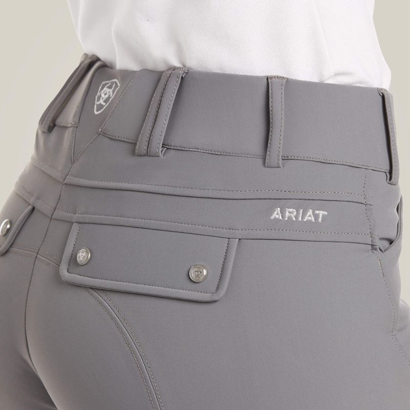 Ariat Tri Factor Grip Knee Patch Breech Szare Polska | UQFOKL-648