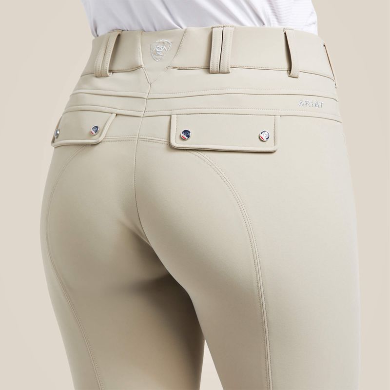 Ariat Tri Factor Grip Knee Patch Breech Tan Polska | WBKOER-534