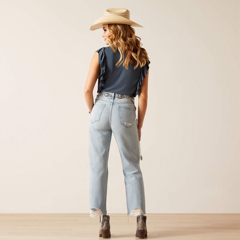 Ariat Ultra High Rise Tomboy Straight Jean Mykonos Polska | ZTASLN-902