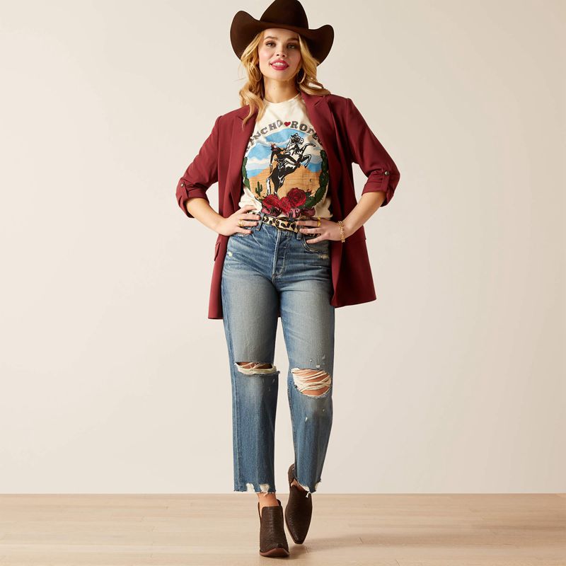 Ariat Ultra High Rise Tomboy Straight Jean Moana Polska | QDBJHF-652