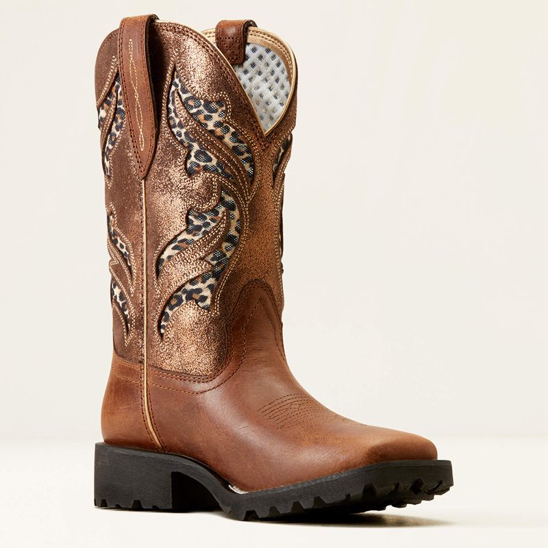 Ariat Unbridled Rancher Venttek Western Boot Hickory Smoke/Copper Metallic Polska | COFEBW-761