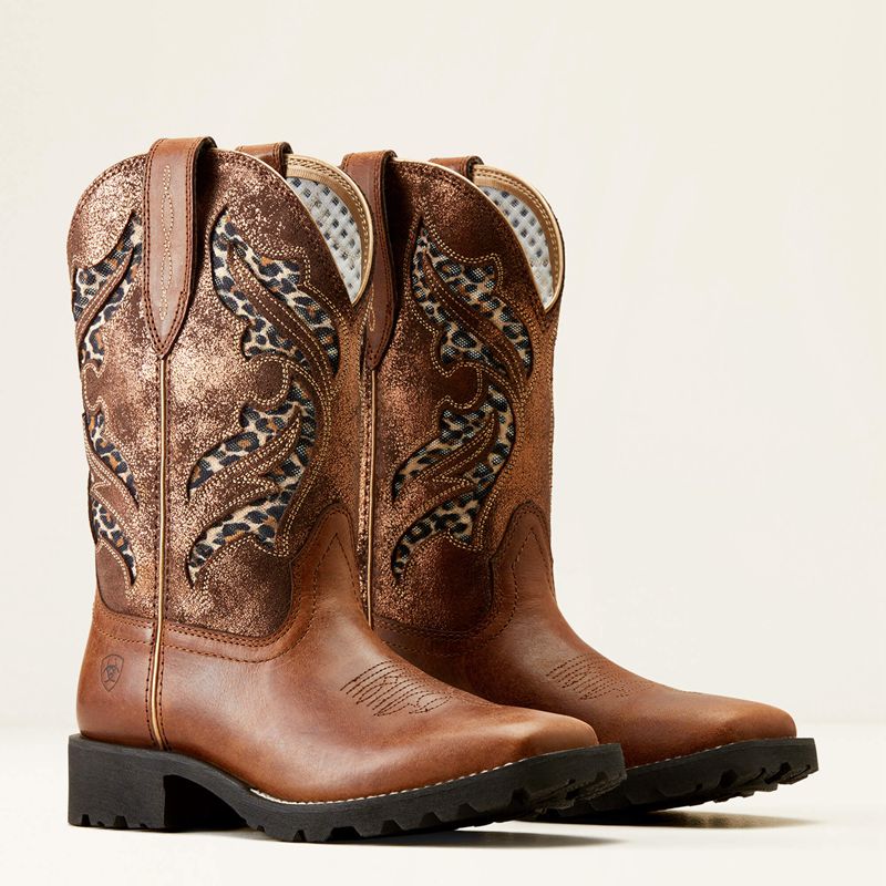 Ariat Unbridled Rancher Venttek Western Boot Hickory Smoke/Copper Metallic Polska | COFEBW-761