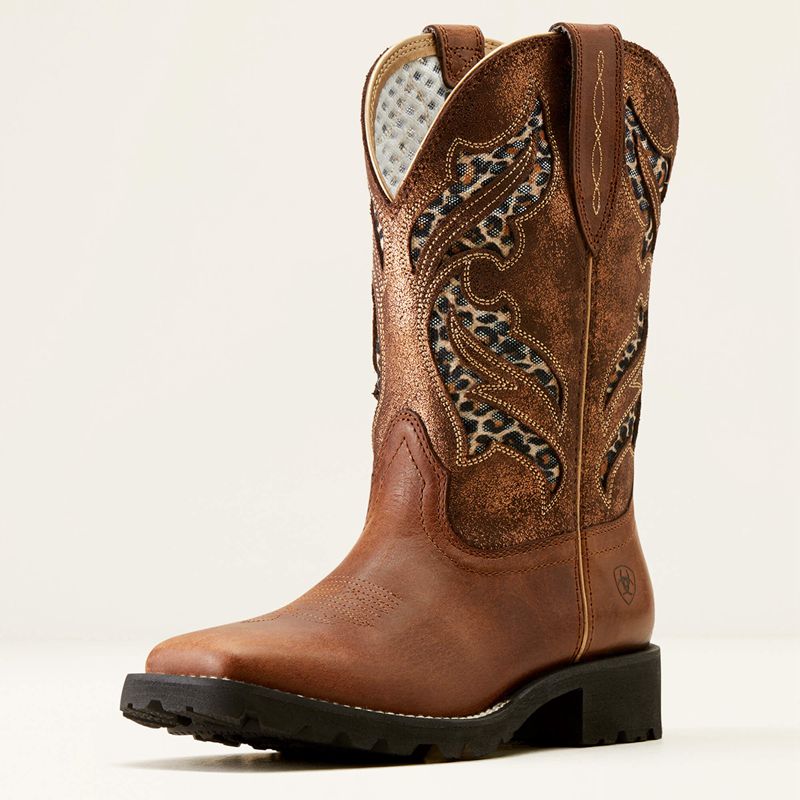 Ariat Unbridled Rancher Venttek Western Boot Hickory Smoke/Copper Metallic Polska | COFEBW-761