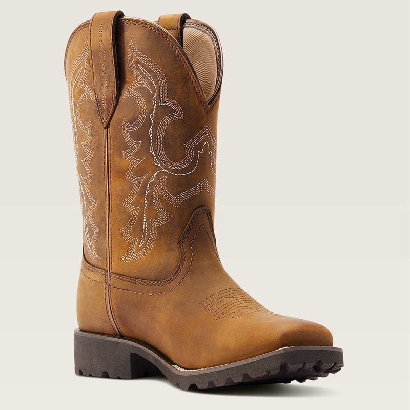 Ariat Unbridled Rancher Waterproof Western Boot Oily Distressed Tan Polska | YHRNKU-576