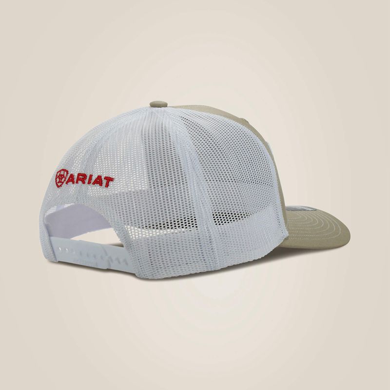 Ariat Usa Flag Patch Logo Cap Tan Polska | LDGMQH-157