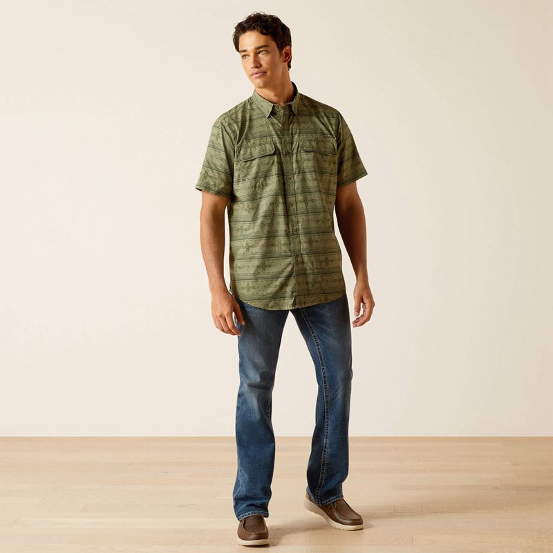 Ariat Venttek Outbound Fitted Shirt Four Leaf Clover Polska | ABRUYF-093