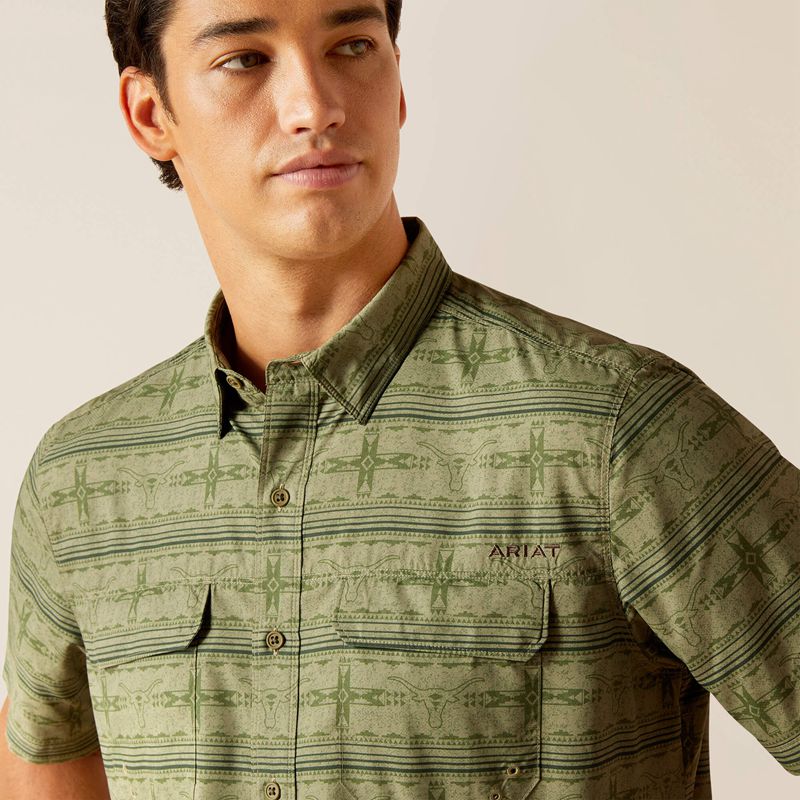 Ariat Venttek Outbound Fitted Shirt Four Leaf Clover Polska | ABRUYF-093