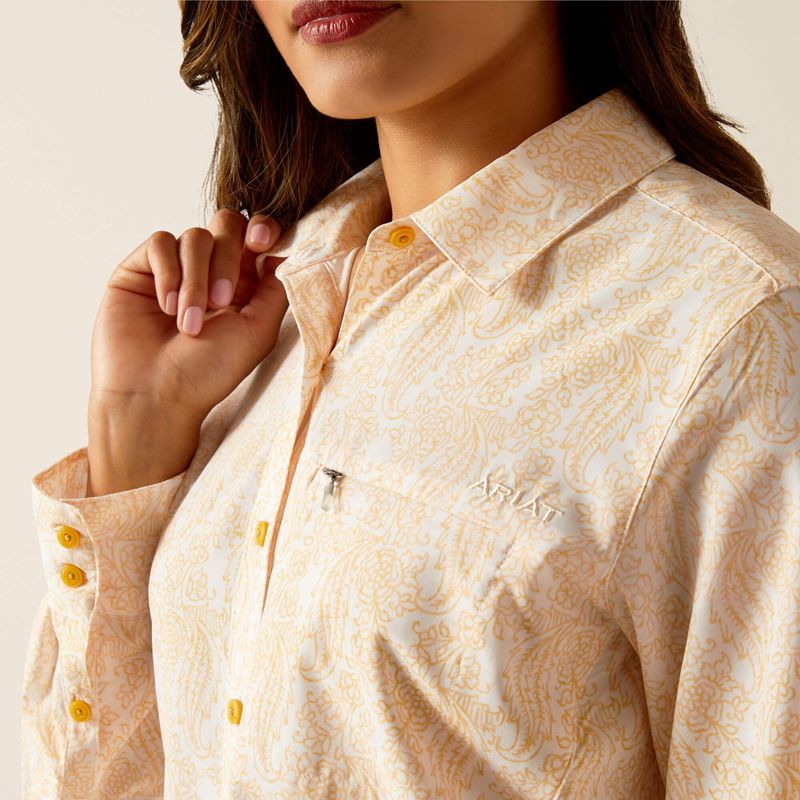 Ariat Venttek Stretch Shirt Ochre Paisley Polska | SEAMQY-489