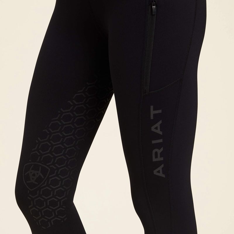 Ariat Venture Thermal Half Grip Tight Czarne Polska | YMULOW-392