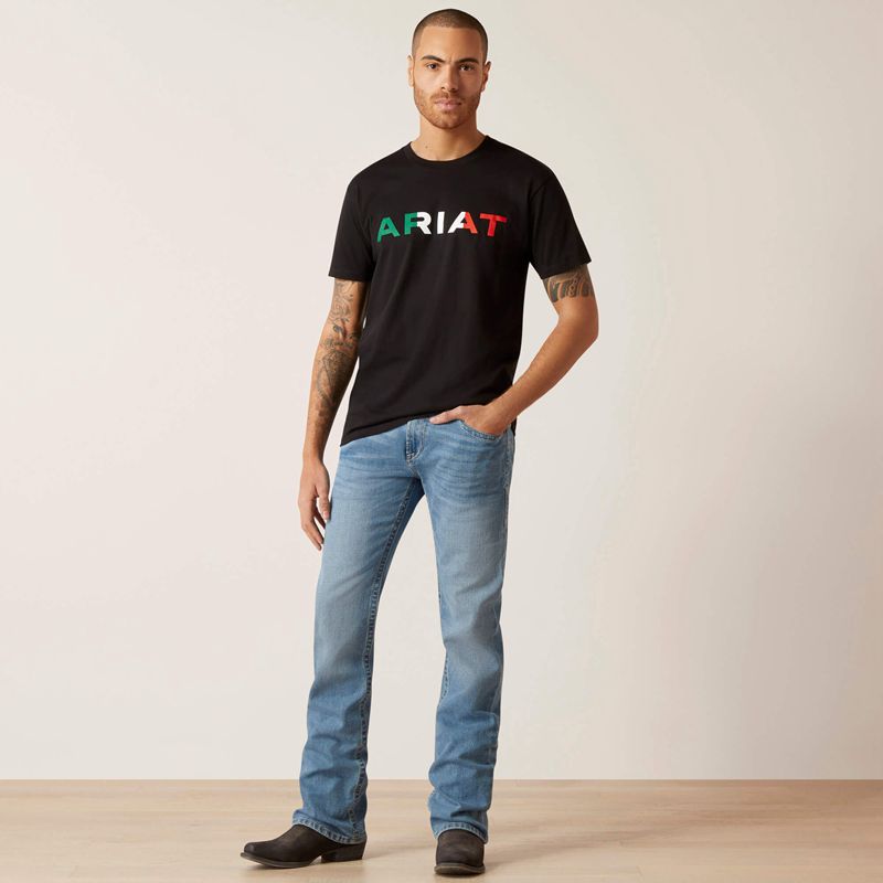 Ariat Viva Mexico T-Shirt Czarne Polska | TSEBYN-761