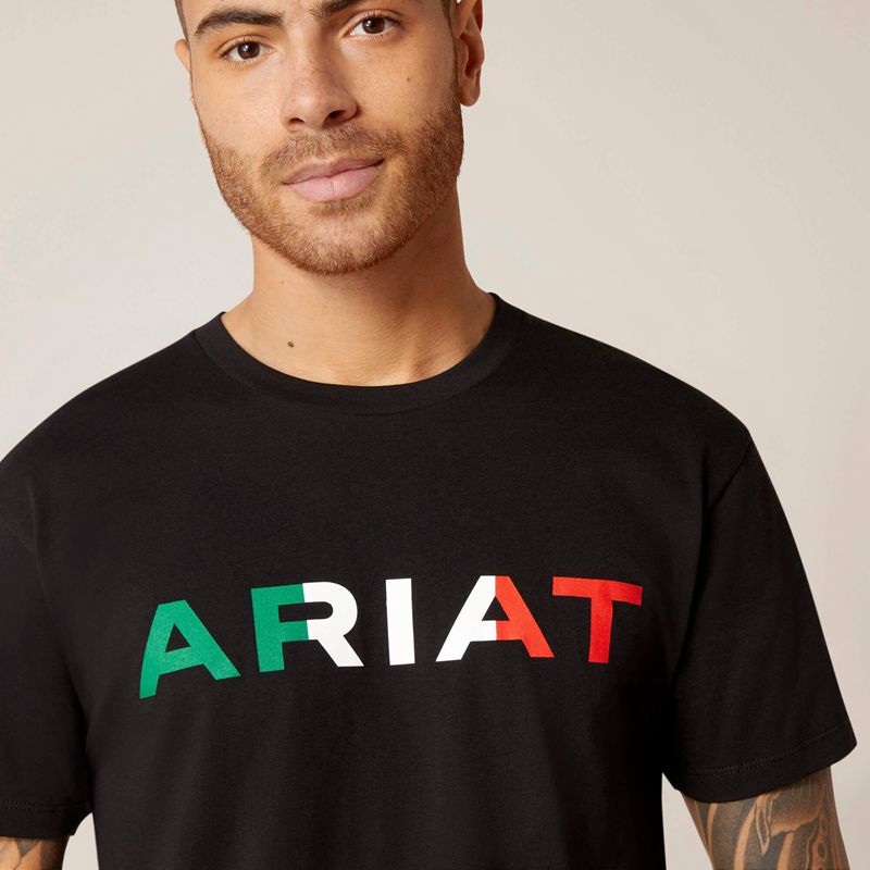 Ariat Viva Mexico T-Shirt Czarne Polska | TSEBYN-761