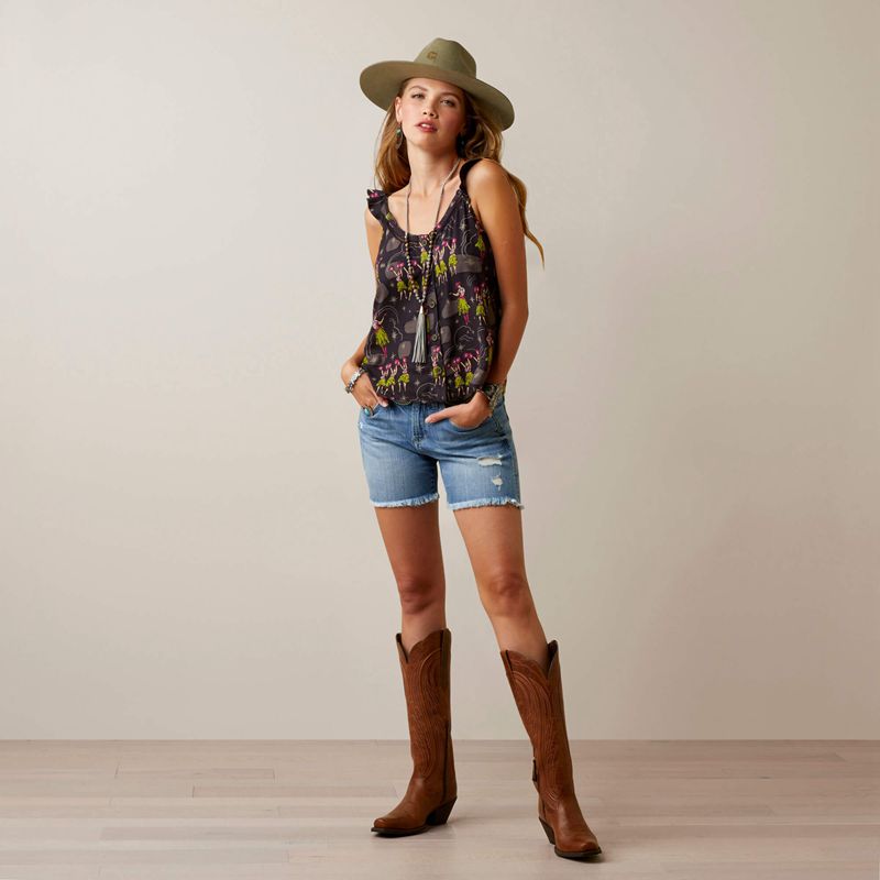 Ariat Western Aloha Top Wa Hula Print Polska | MTOPXD-805