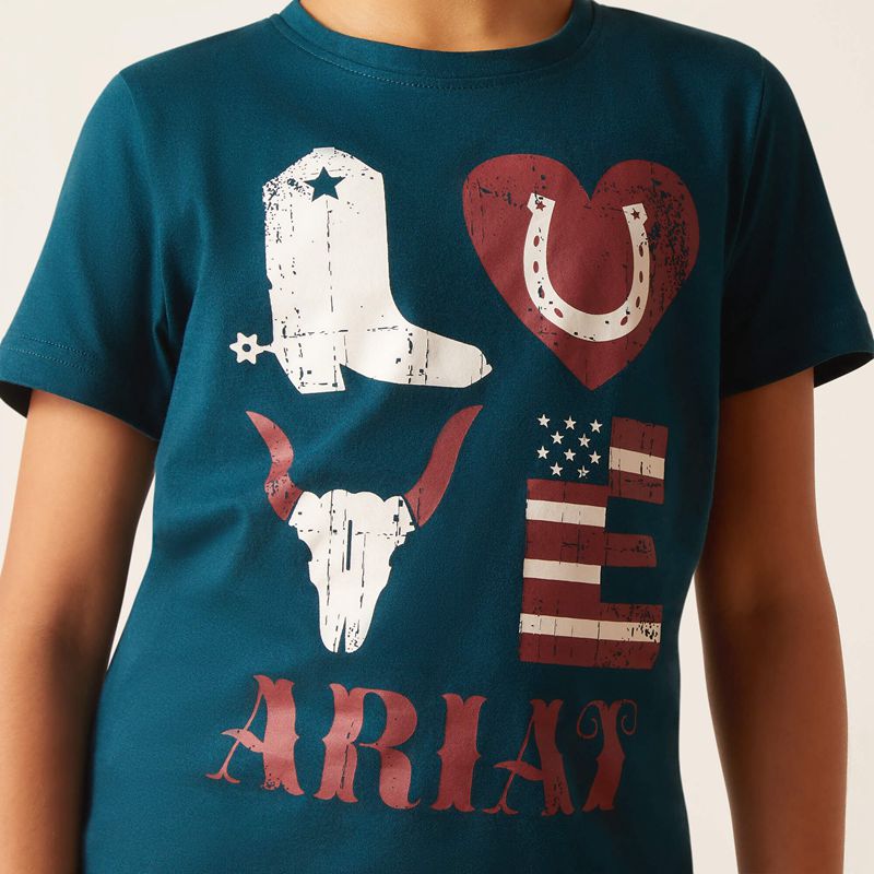 Ariat Western Love Shirt Reflecting Pond Polska | WMFSCE-705