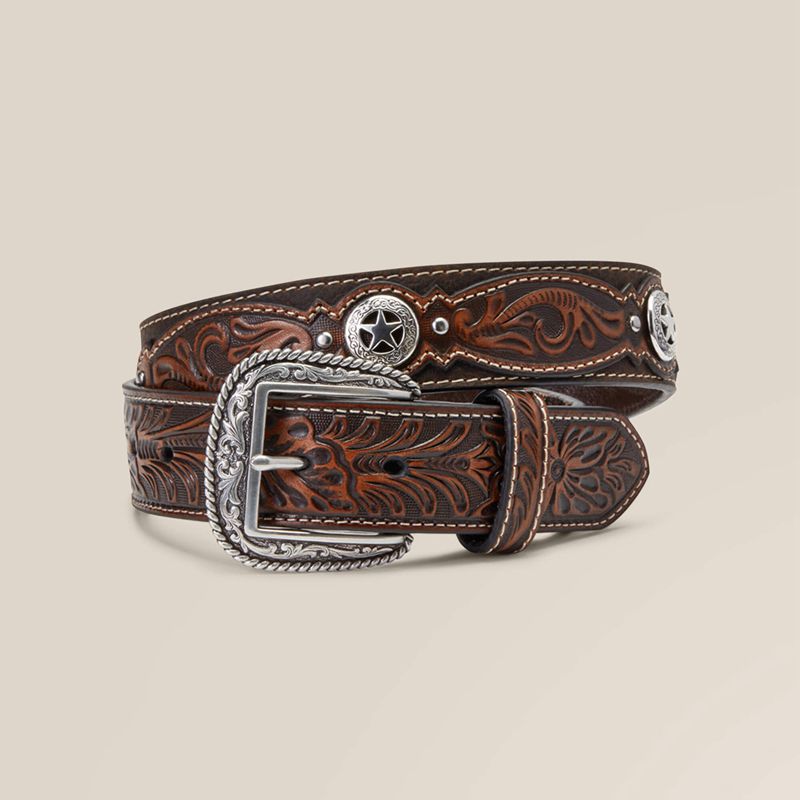 Ariat Western Star Medallion Belt Brązowe Polska | WGTPLF-206