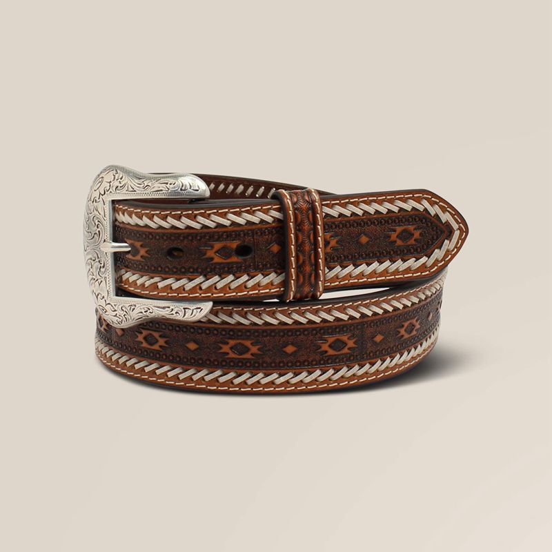 Ariat Whip Stitch Belt Tan Polska | FZMKGQ-954